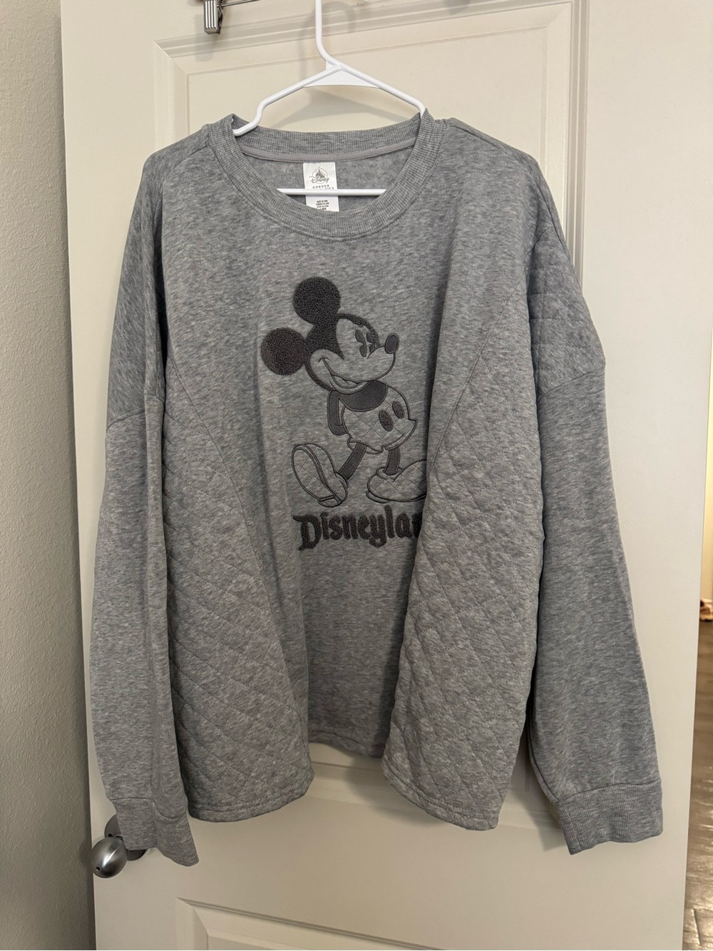 Disney Gray Quilted Mickey Sweatshirt
